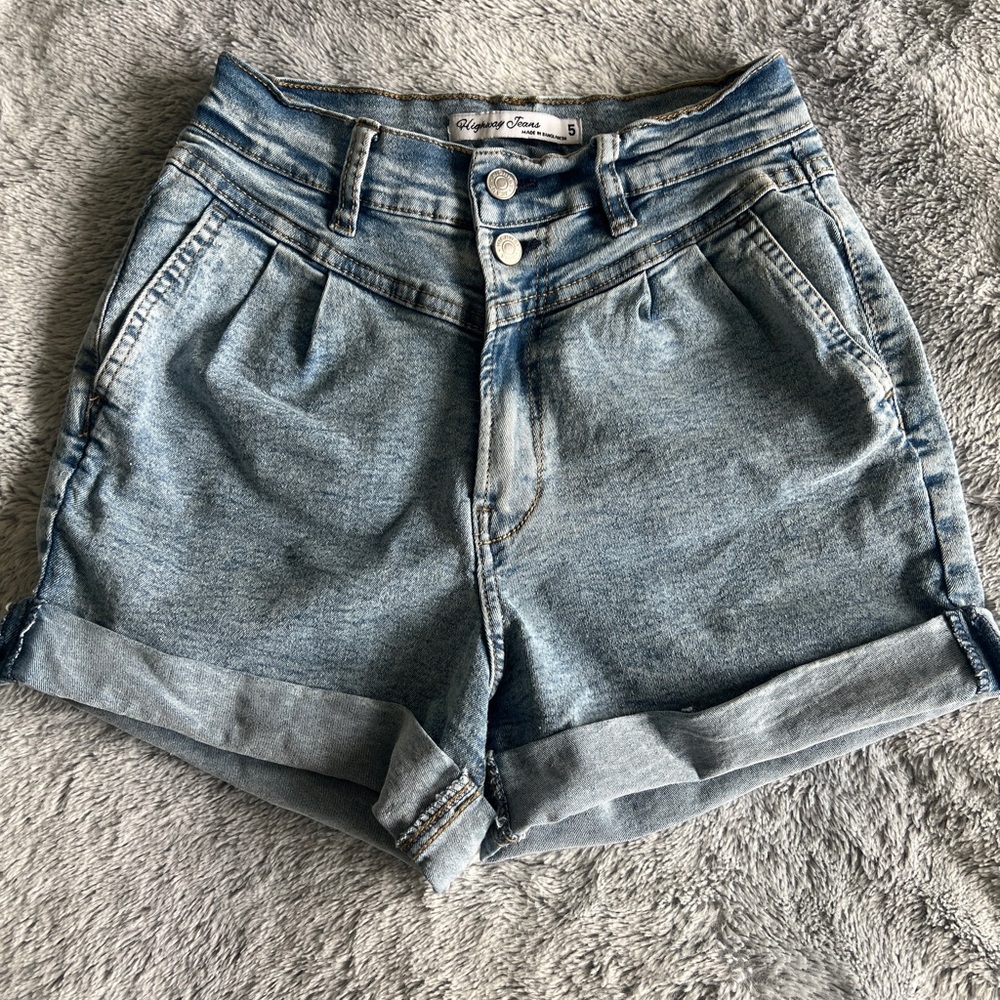Highway Jeans Blue Jean Shorts Cuffed High-Waisted